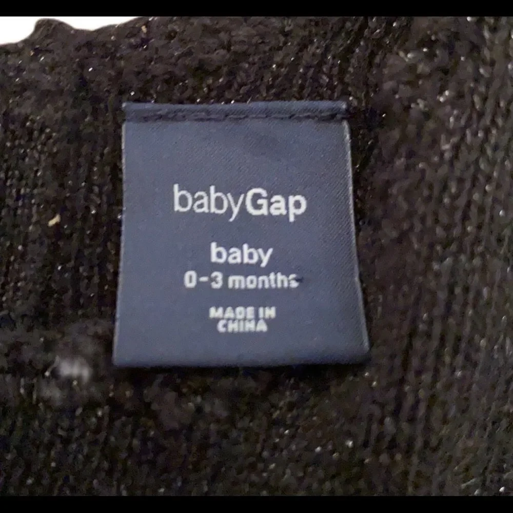 Gap Baby Dress Black Knit Silver Flecks Casual or Dressy Infant Size 0-3 Months